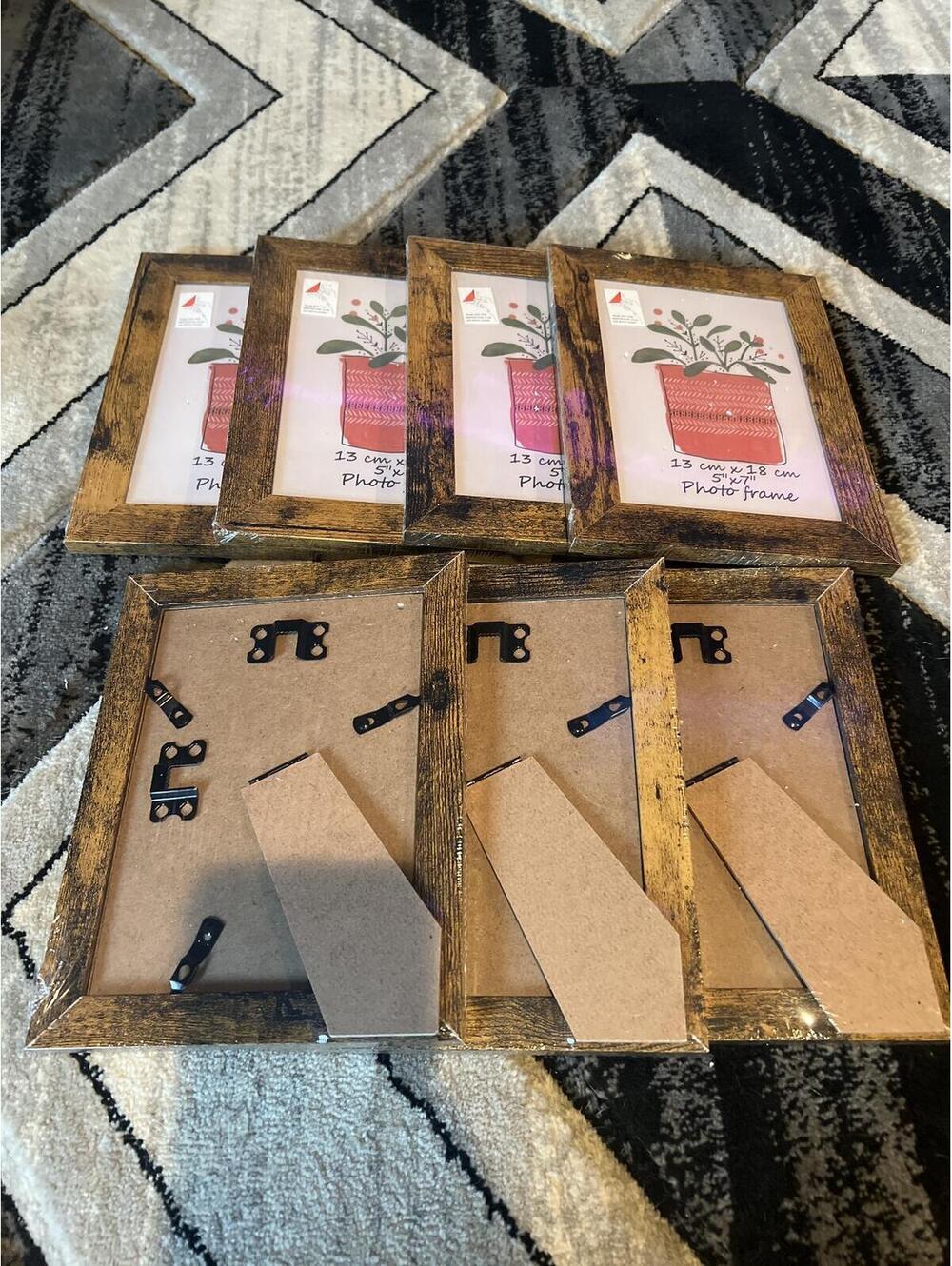 Set of 7 Rustic 5x7 Photo Frames